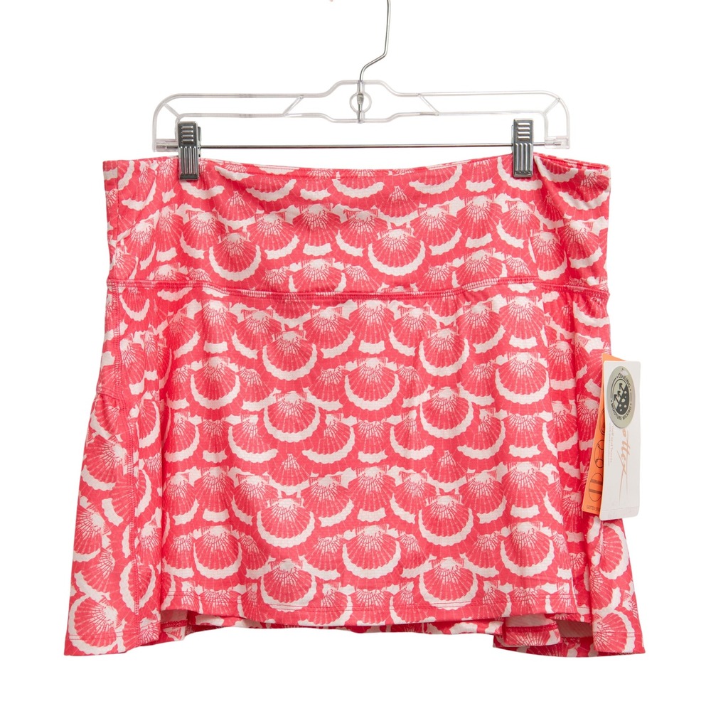 Gottex XL Golf Tennis Skort NEW! Pink Seashell Print Athletic Skirt Athleisure